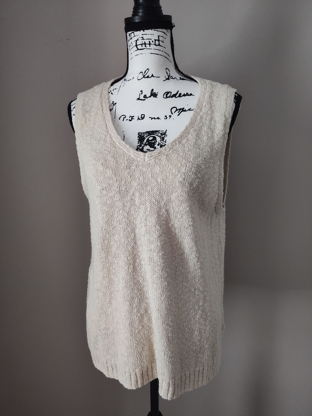 J. Crew Cream V-Neck Beach Sweater Tank